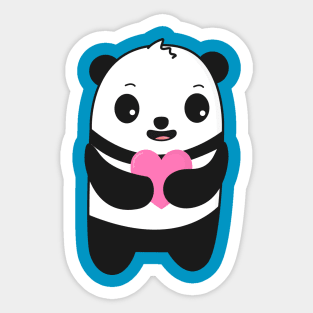 Cute Panda Love T-Shirt Sticker